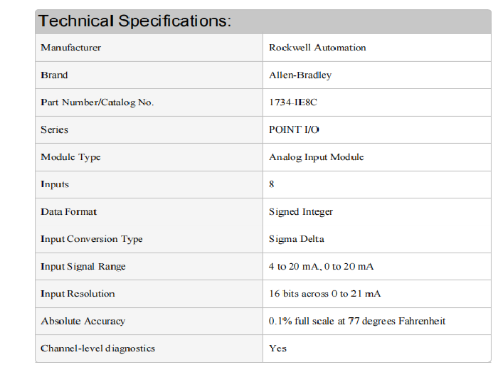 1734-IE8C    Allen-Bradley     PLC Hardware